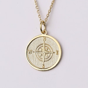 Colar Bússola Ouro 14k, Joias Bússola, Bússola Personalizada, Presente Bússola, Pingente Bússola, Colar Polaris, Colar de Ouro Feminino