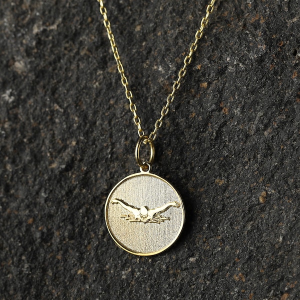 Swimmer Necklace Etsy