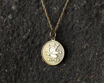 14k Gold Bowling Necklace, Personalized Bowling Ball Pendant, Bowling Jewelry, Bowling Gift, Bowling Pin Necklace, Bowler Pendant, Strike