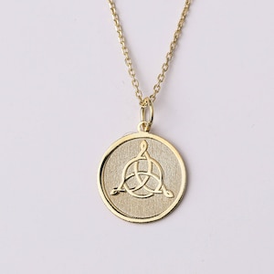 14k Gold Triquetra Necklace, Personalized Triquetra Necklace, Trinity Knot Necklace, Celtic Symbol, Irish Knot Jewelry, Celtic Knot Gold
