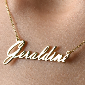 14k Gold Script Name Necklace, Cursive Name Necklace, Gold Name Necklace, Dainty Gold Name Necklace, Personalized Jewelry, Christmas Gift
