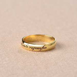 Elvish Silver Ring Band, Elvish Calligraphy Ring, Elvish Engagement Ring, Custom Elvish Ring, Personalize Ring, Elvish Name Ring, Elven Ring