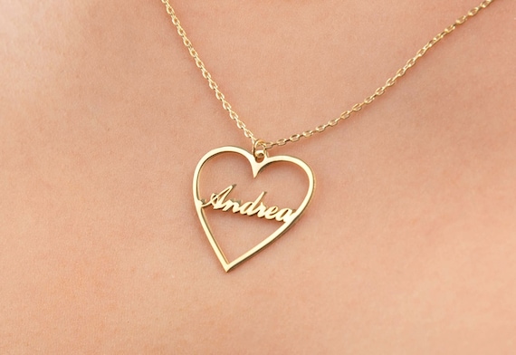 Open Heart Name Pendant Open Heart Name Pendant