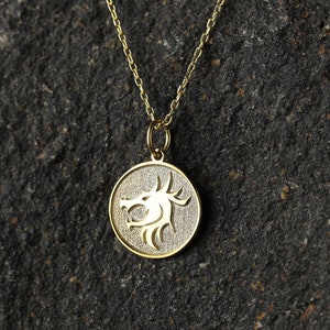 14k Gold Chinese Dragon Necklace, Personalized Chinese Dragon Pendant, Dragon Symbol Pendant, Chinese Mythology Medallion, Dragon Jewelry