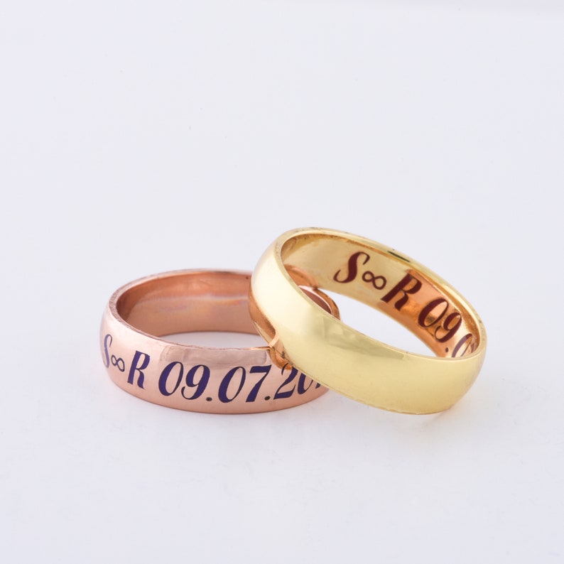 Personalized Date Ring Name Silver Ring Engraved Ring Etsy