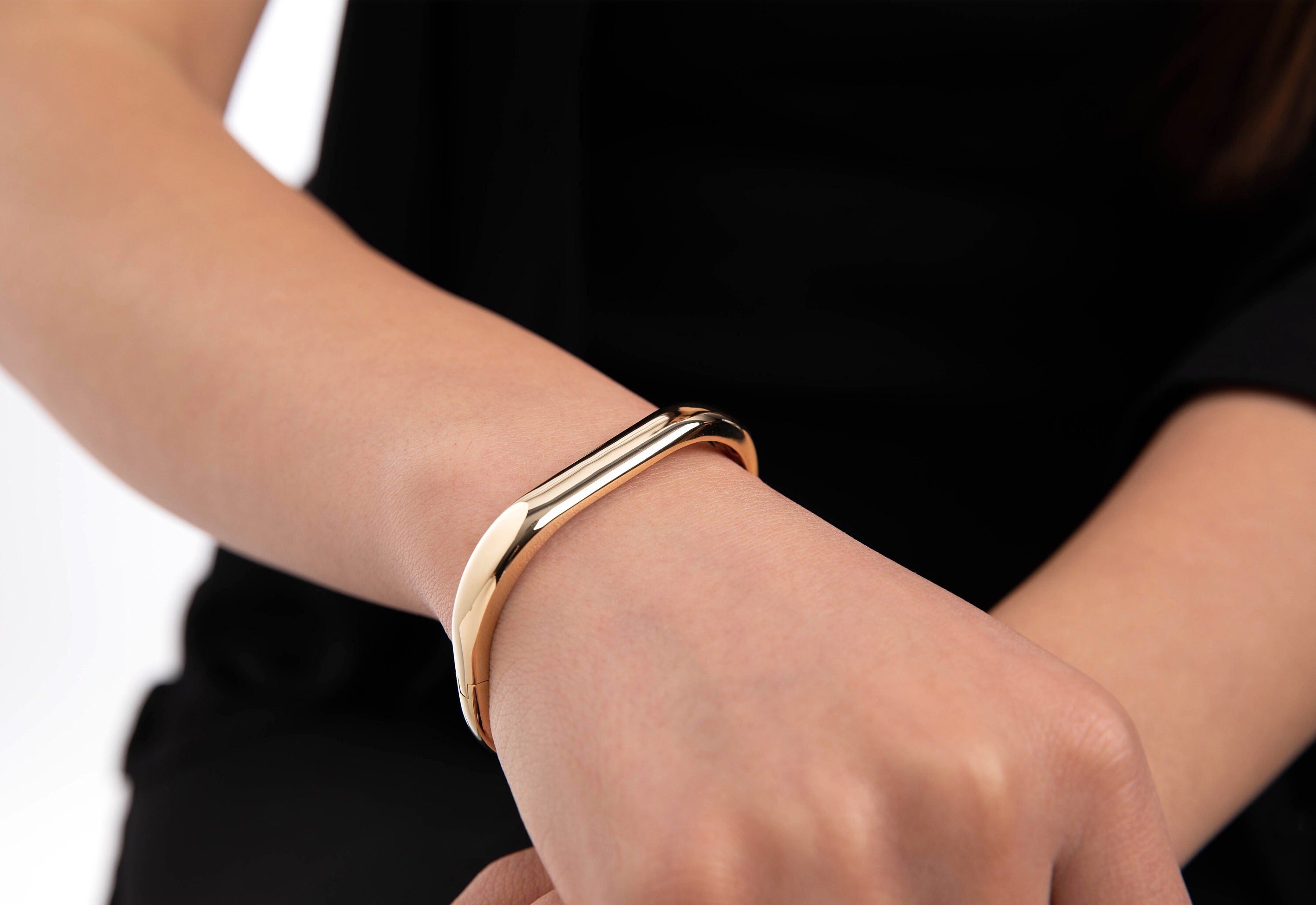 Simple Round & Square Gold Bangle 14k Gold Bangle Bracelet Etsy