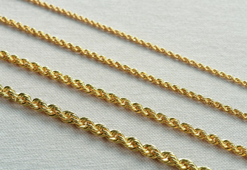 Gold Rope Chain Necklace 2,94 MM Gold Chain for Men Minimalist Style Chain Boyfriends Gift Chain Layering Necklace jewelry Thin Chain