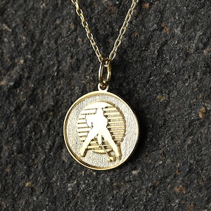 14k Gold Hockey Necklace, Personalized Hockey Player Pendant, Hockey Gifts,  Ice Hockey Jewelry, Coach Gift, Sport Gift, Athlete Necklace