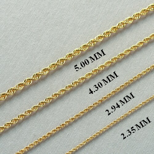 14K Gold Rope Chain Necklace 14K Gold 