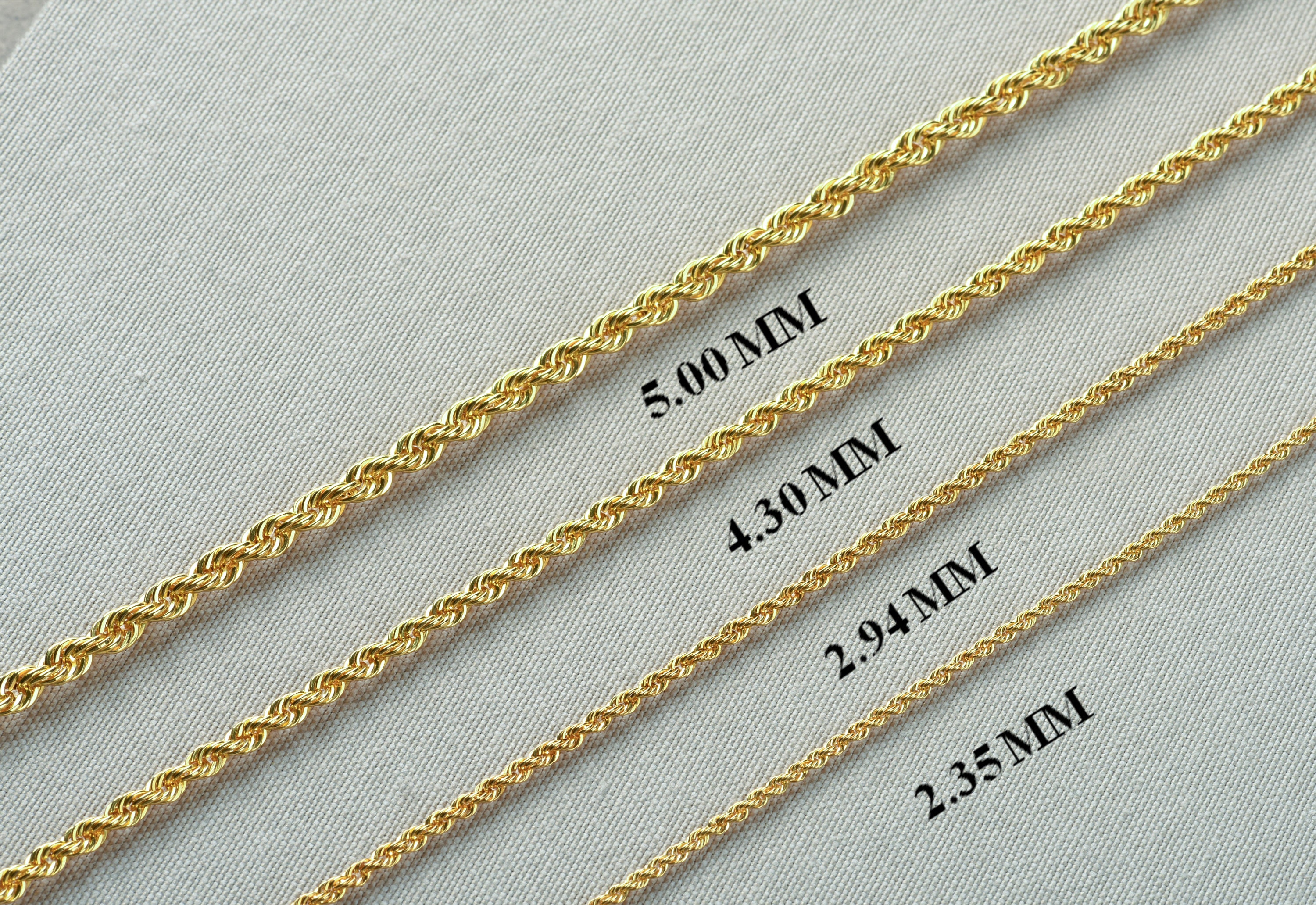 Hollow 14k gold rope chain Clearance