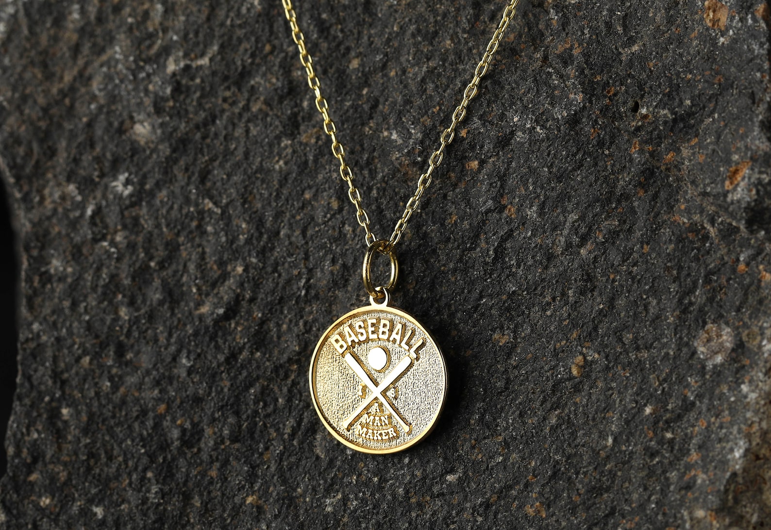 14k Gold Baseball Bat Necklace Personalized Baseball Pendant Etsy