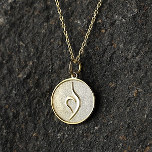 14k Gold Recovery Necklace, Personalized Recovery Pendant, Sick Friend Gift, NEDA Symbol Necklace, Survivor Gift Jewelry, Awareness Pendant
