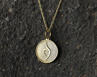 14k Gold Recovery Necklace, Personalized Recovery Pendant, Sick Friend Gift, NEDA Symbol Necklace, Survivor Gift Jewelry, Awareness Pendant