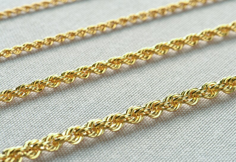 Gold Rope Chain Necklace 2,94 MM Gold Chain for Men Minimalist Style Chain Boyfriends Gift Chain Layering Necklace jewelry Thin Chain