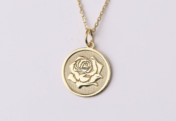 Tiny sale rose necklace