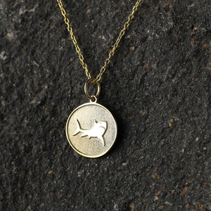 14k Gold Shark Necklace, Personalized Shark Pendant, Sea Animal Jewelry, Ocean Lovers Gift, Scuba, Pelagic Gift, Shark Jewelry, Shark Charm