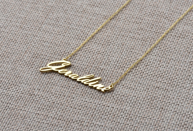 Cursive Name Necklace Name Necklace Gold Personalized Etsy