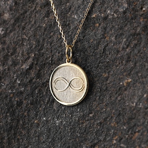 14k Gold Infinity Necklace, Personalized Infinity Necklace, Infinity Pendant, Infinity Name Necklace, Figure Eight Necklace, Infinity Charm