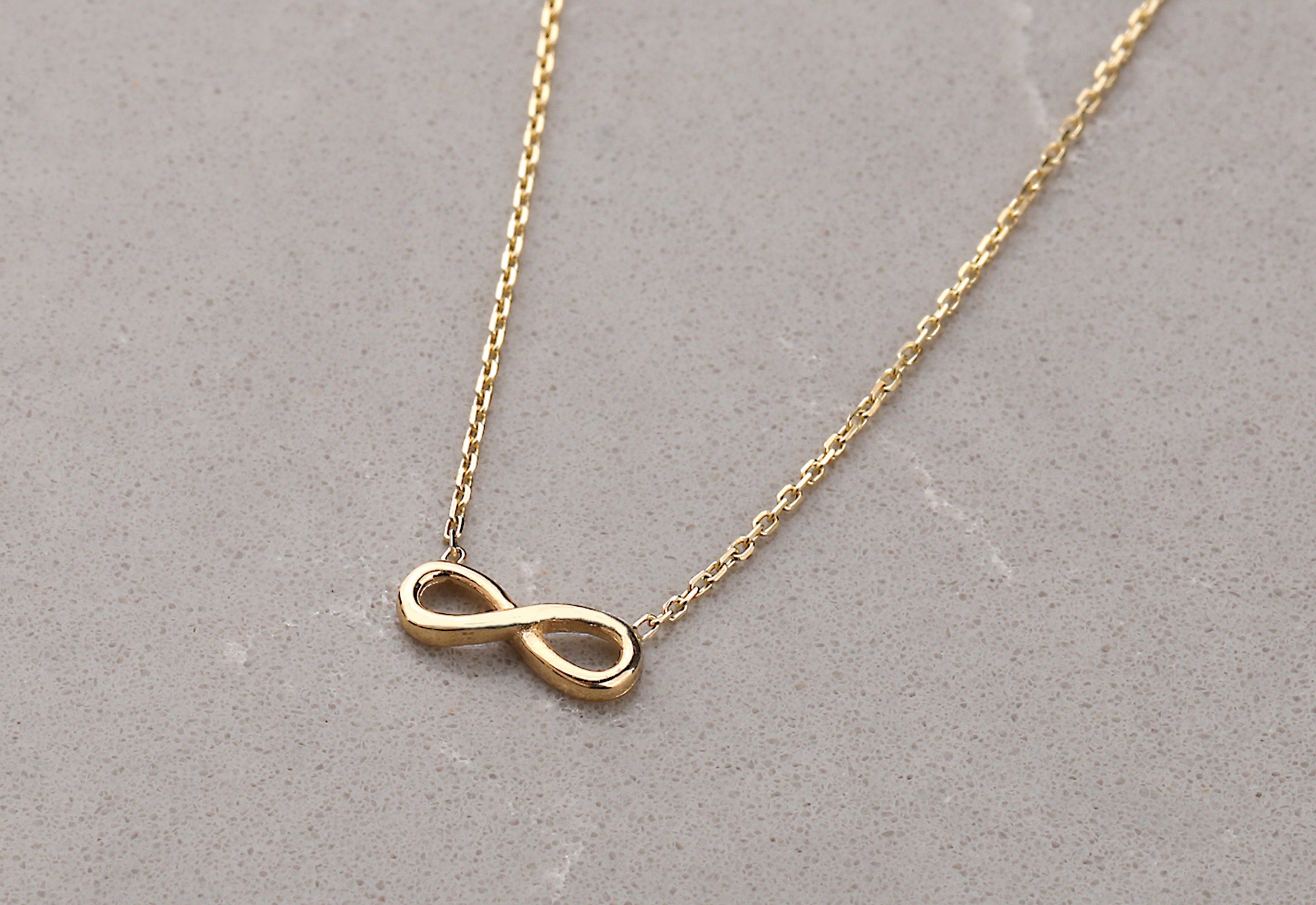 Solid Gold Infinity Necklace 14k Gold Infinity Symbol Simple - Etsy Canada