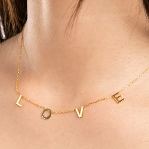 Personalisierte Namenskette, Gold Buchstaben Halskette, Silber Kette, Personalisierter Name Halskette, Frauen Geschenke, Abstimmung Halskette, Personalisierte Initial Halskette, Mutter Geschenk