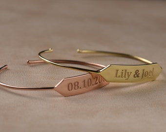 Personalized Bracelet Gold, Cuff Name Bracelet, Customized Bar Bracelet, Bracelets for Couples, Letter Bracelet Gold, Gift Bracelet Name