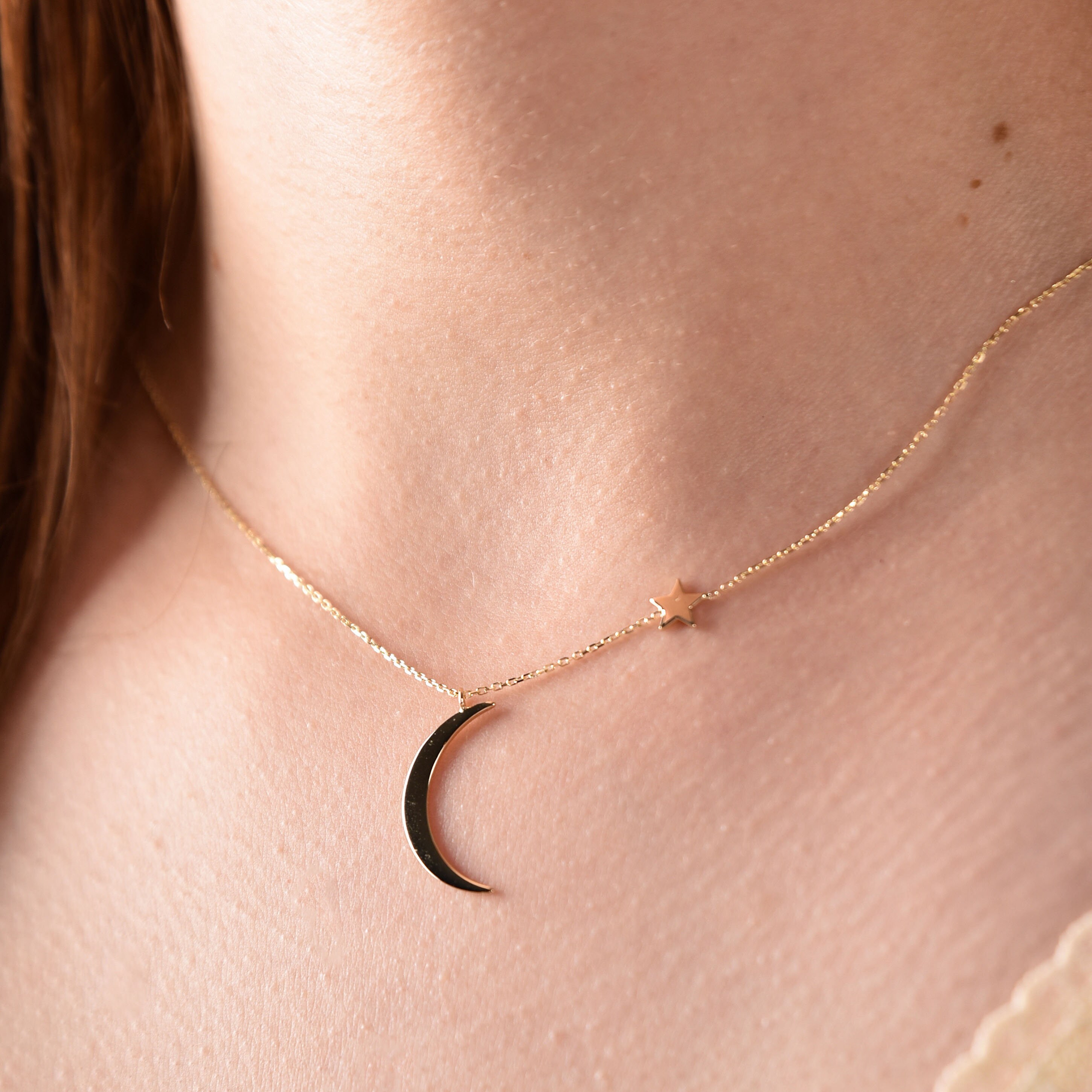 Quarter moon necklace Clearance