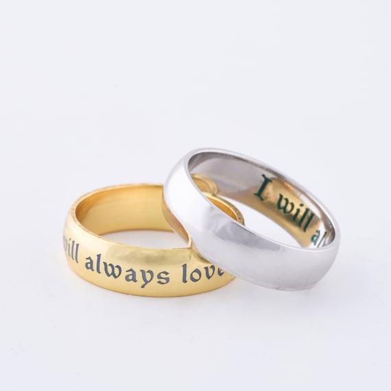 14K Gold Classic Wedding Ring Set Personalized Wedding Rings