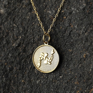 14k Gold Koi Fish Necklace, Personalized Gold Fish Pendant, Friendship Necklace, Taoism Jewelry, Japanese Necklace, Good Luck Gift Gold