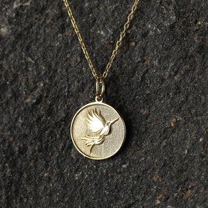 14k Gold Hummingbird Necklace, Personalized Hummingbird Pendant, Colibri Necklace, Hummingbird Jewelry, Bird Necklace, Necklace for Women