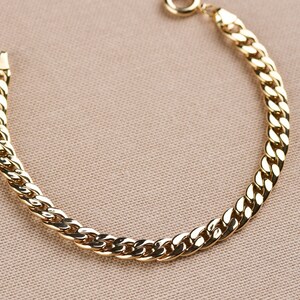 7 MM Kettenarmband, 14k Gold Layering Armband, GoldKette Armband, Zierliche Kette Armband, Gold Geschenk für Sie
