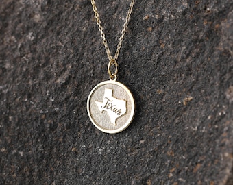 14k Gold Tiny Texas Necklace, Personalized Texas State Pendant, Dainty Texas Necklace, Texas Necklace, Gold Jewelry Gift, Lone Star Necklace