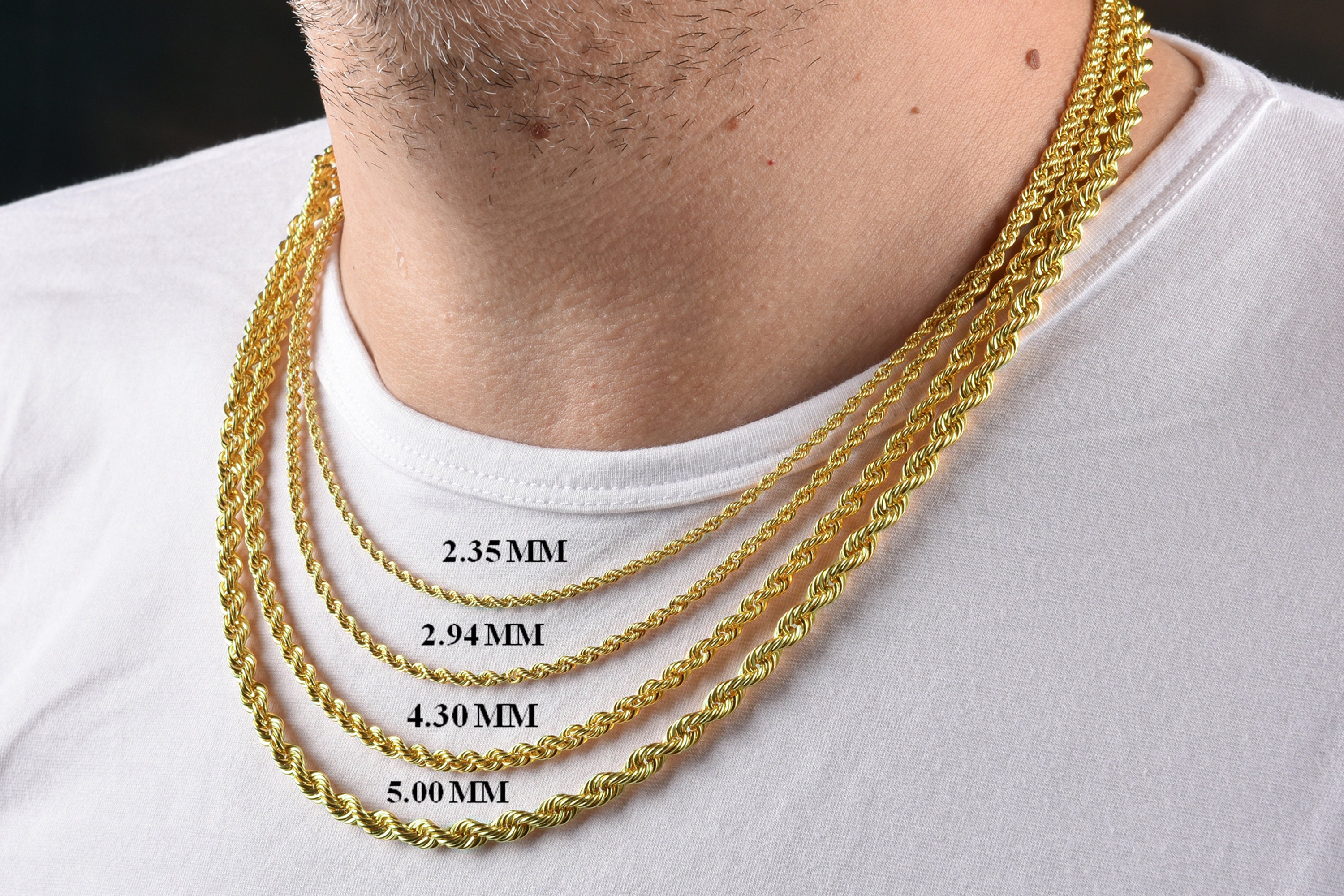 14K Gold Sparkle Rope Chain 235 MM Dikke Ketting Man Gift Etsy 14K Gold Sparkle Rope Chain 235 MM Dikke Ketting Man Gift Etsy