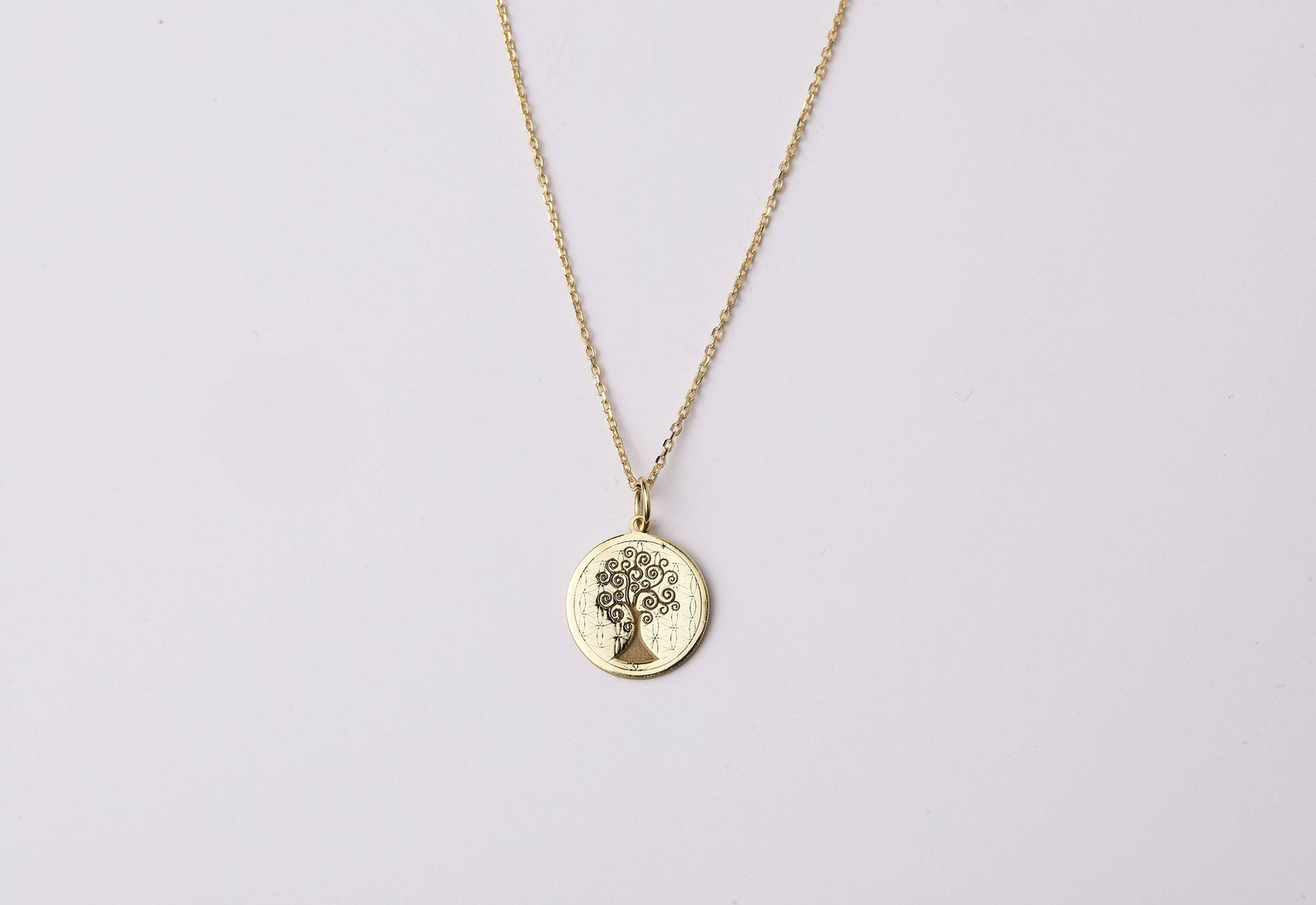 14k Gold Tree of Life Necklace Personalized Tree of Life Etsy