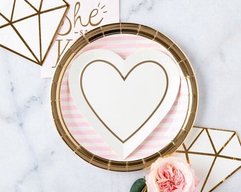 pink and gold plates