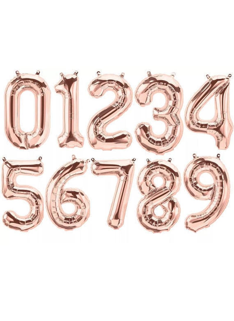 Rose Gold Number Balloons
 Rose Gold Number Balloons Choose Your Numbers Rose Gold