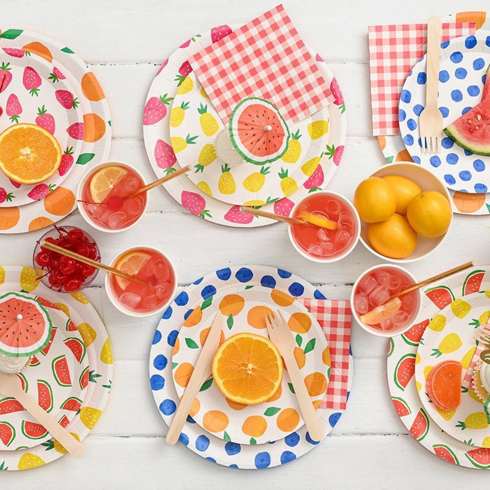 Assorted Fruit Plates Large Perfect for picnics summer Etsy