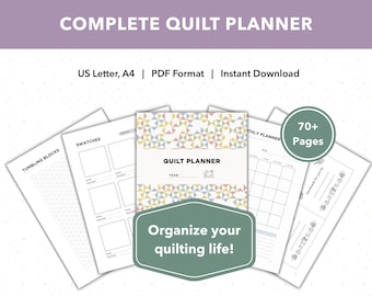 Complete Quilt Planner, ADHD-Friendly Templates for Organizing Your Quilting Life (PDF Download)