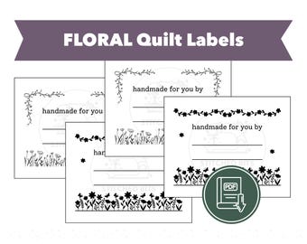 Etiquetas florales imprimibles para colchas: Juego de 2 diseños, etiquetas de regalo adicionales (descarga en PDF)