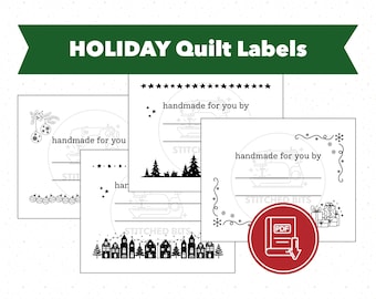 Etiquetas imprimibles para colchas navideñas: Juego de 4 diseños, etiquetas de regalo adicionales (descarga en PDF)