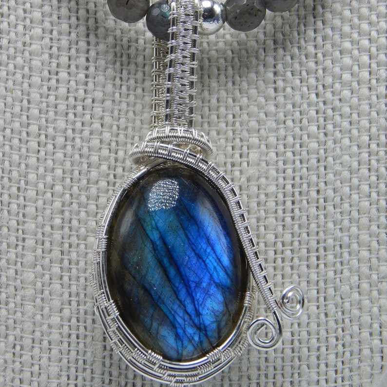 Blue Labradorite Cabochon Necklace