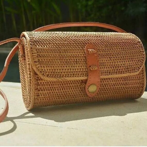 Bali Ata Rattan Woven Crossbody Bag Tote Square Bag with Etsy