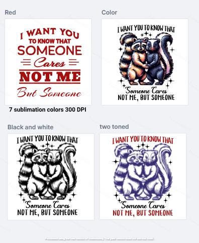 4 in 1 Funny Sarcastic SVG I Want You to Know That Someone Cares Not Me ...