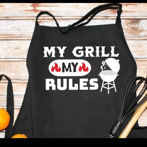 SVG &quot;My Grill My Rules&quot; Apron Funny BBQ Grilling Saying pdf jpg png Shirt Mug Digital Download