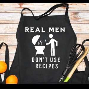 SVG &quot;Real Men Don&#39;t Use Recipes&quot; Funny BBQ Grilling pdf jpg png Digital Download