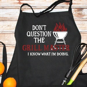 SVG &quot;Frage nicht den Grillmeister Ich weiß, was ich tue&quot; Schürze Lustiges BBQ Grillen Spruch pdf svg jpg png Shirt Becher Digital Download