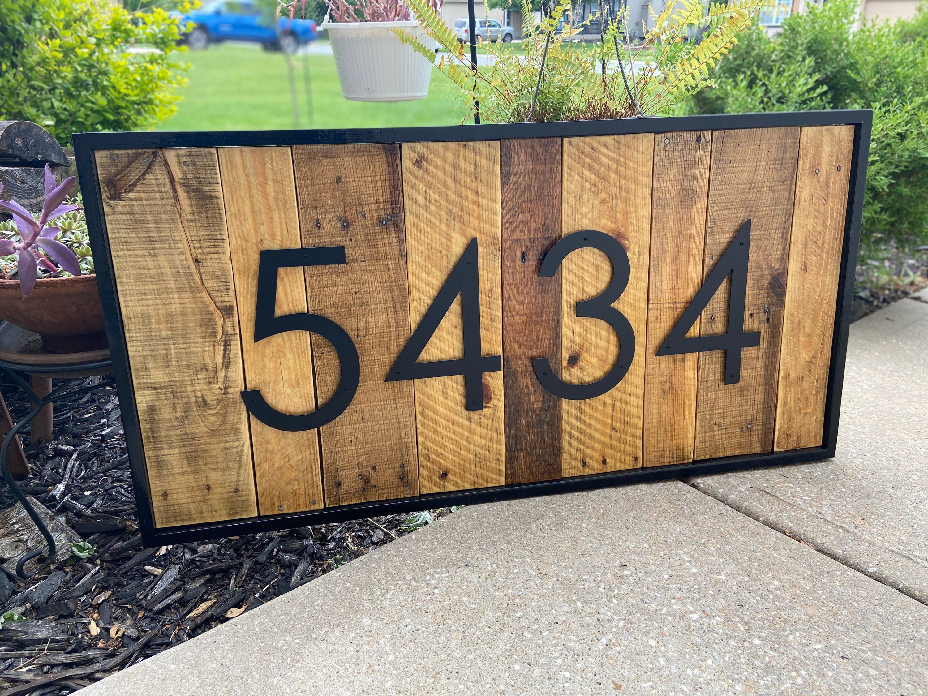 House Numbers Oversized Rustic Modern | 10 Inch Number Sign |large ...