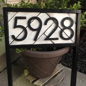 Modern House Numbers Stake | Curb Appeal Address Sign for Garden ...