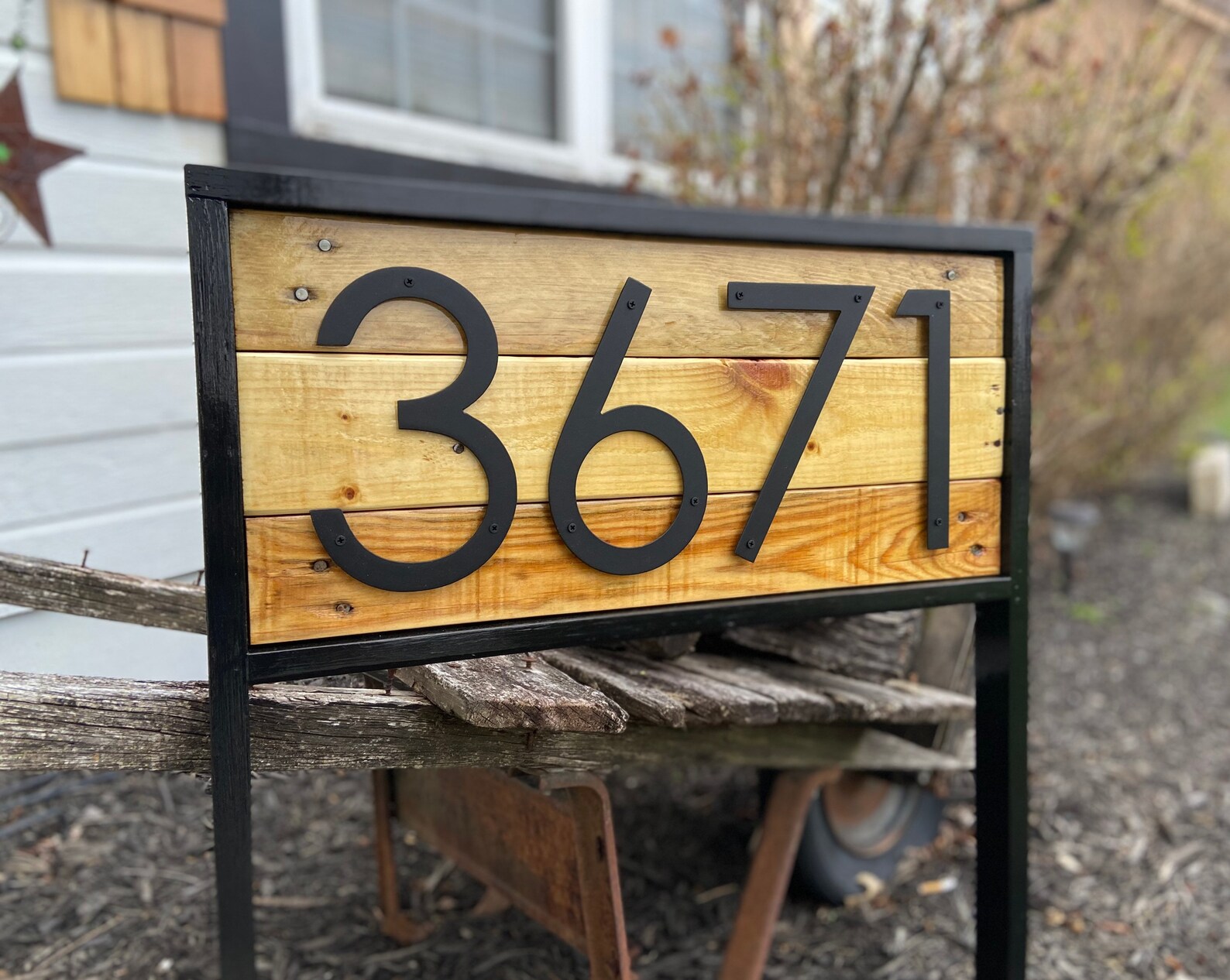 Large House Number Yard Stake 7 Inch Metal Numbers Sign Etsy