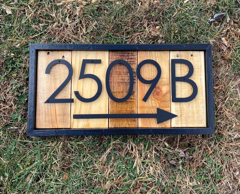 Address Sign Arrow Modern Rustic House Number Sign With Etsy