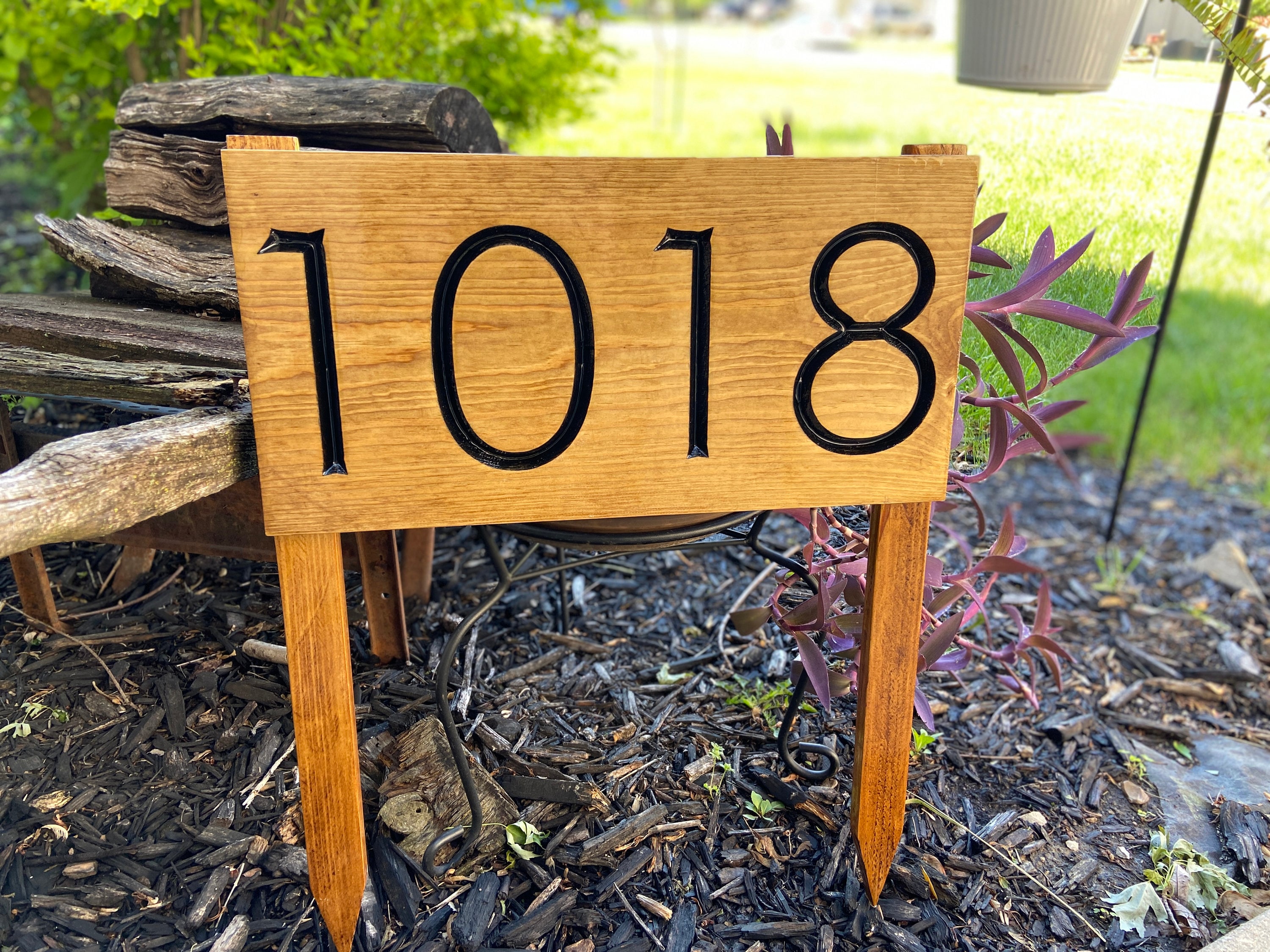 Address Stake Engraved House Numbers Farmhouse Address Etsy